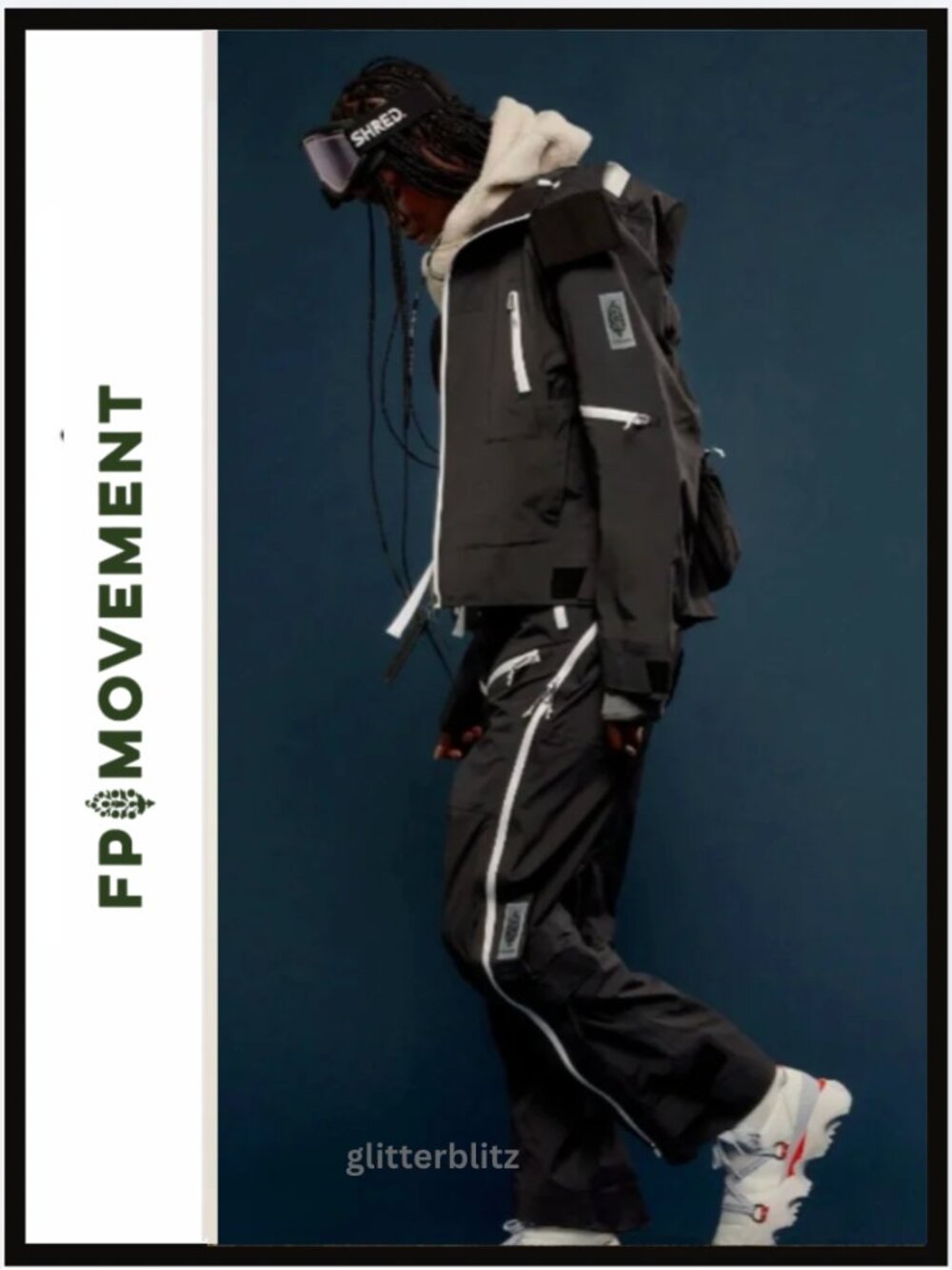 Free People Zephyr Ski Shell Pants Black Combo - PACKABLE - WATERPROOF SRP $498
